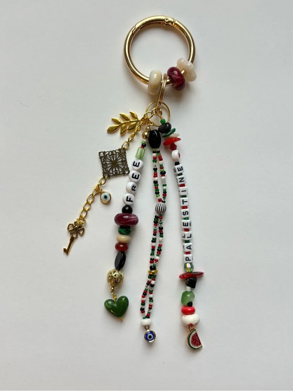 Free Palestine Bag Charm. Handmade and Designed by Seller